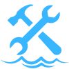 icone travaux maritimes déplacement d'équipe technique pour travaux en mer avec Archipel Pro.